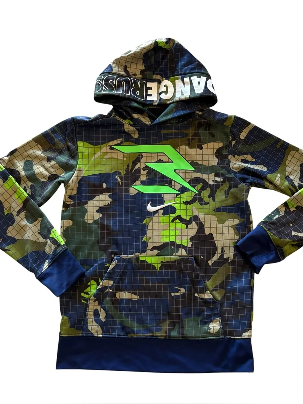 Nike Russell Wilson Dangerouss Camo Graphic Hoodie Youth Kids Size L